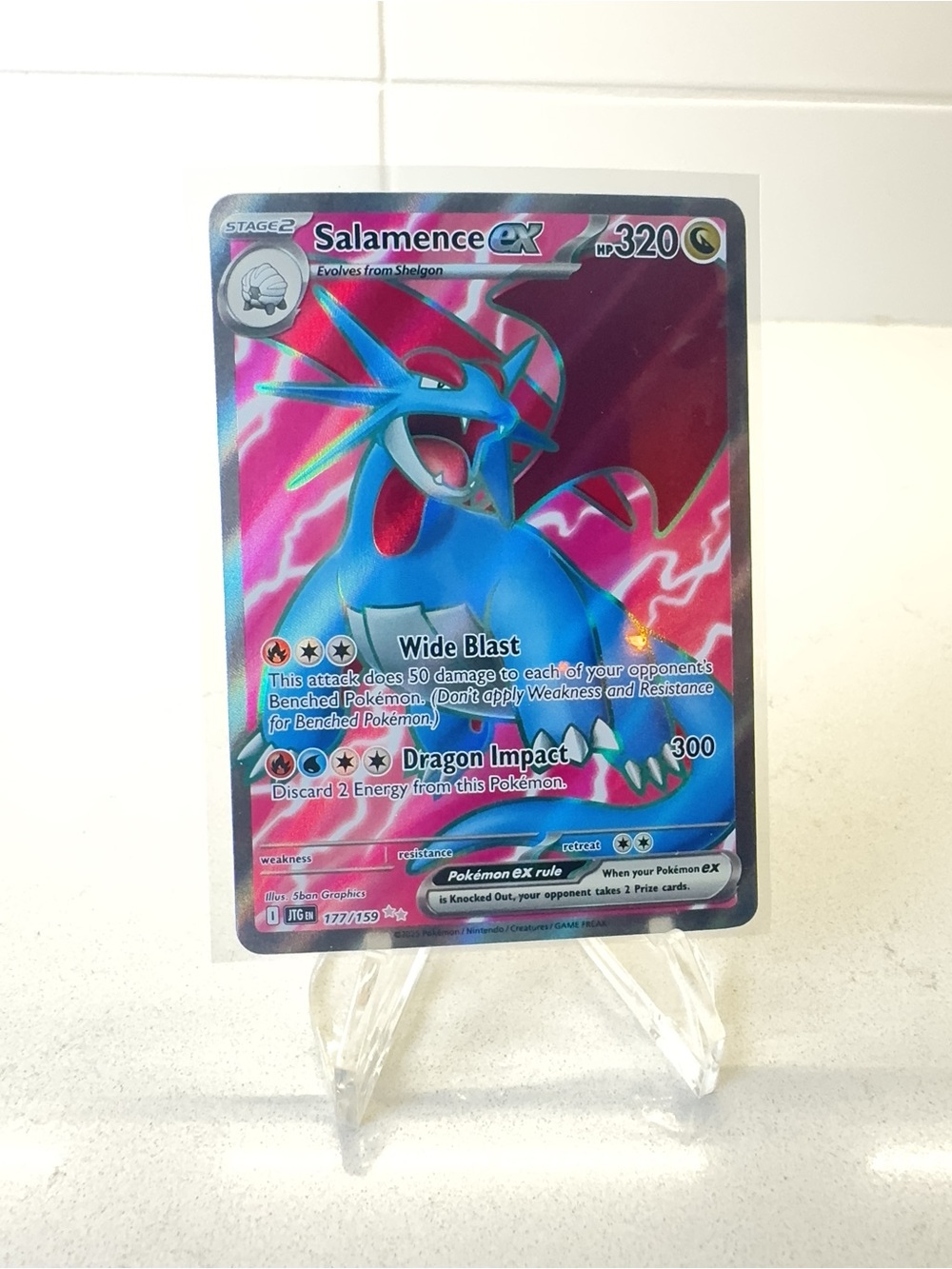 Pokemon TCG Card - Salamence Ex #177 Pokemon Journey Together